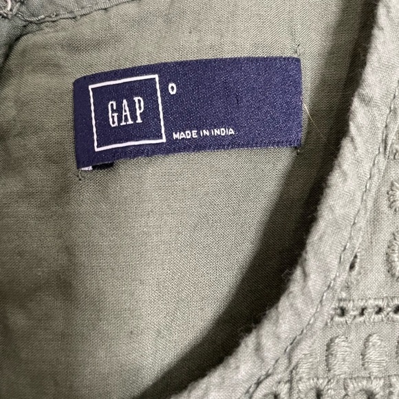 Gap Olive Green Eyelet Dress 0 - Picture 2 of 6